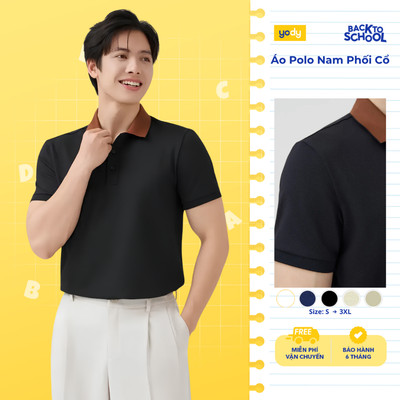 Áo Polo Nam Yody Ngắn Tay Cổ Phối Bo MCPO26A085