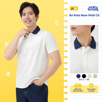 Áo Polo Nam YODY nam tay ngắn vải phối cổ bẻ thoáng mát mềm mịn không nhàu MCPO26A085
