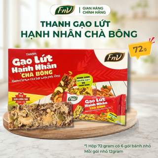 Hộp Thanh Gạo Lứt Hạnh Nhân Chà Bông FNV 72g - Bánh Ăn Vặt  Ít Calo - Giàu Dinh Dưỡng