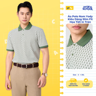 Áo Polo Nam Yody Kiểu Dáng Slim Fit  Họa Tiết In Tràn Thông Thoáng Co Giãn Giữ Form MCPO26A051