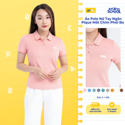 Áo thun polo nữ Yody phông thun cộc tay chất liệu cotton pique mắt chim mềm mại APN3340