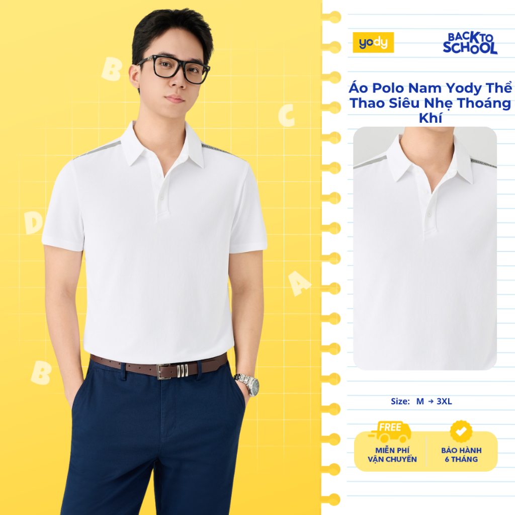 Áo Polo Yody Aó Phông Thể Thao Nam Siêu Nhẹ Phom Slim Fit MAPO26A069