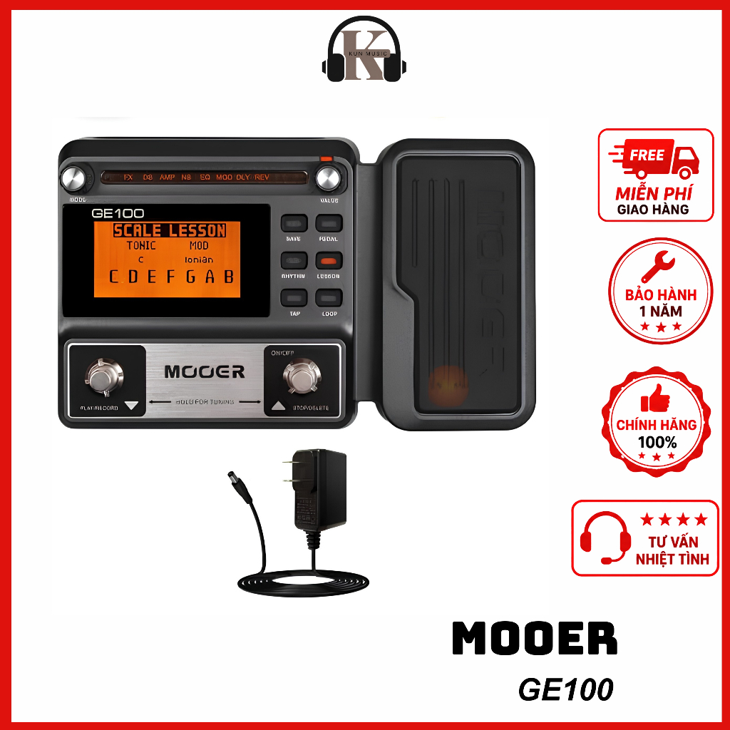 Phơ Pedal Guitar Mooer GE100 Chính Hãng | KUN MUSIC