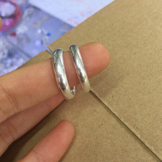 Nhẫn đôi tròn trơn chuẩn bạc ta khắc tên -THU HUONG SILVER