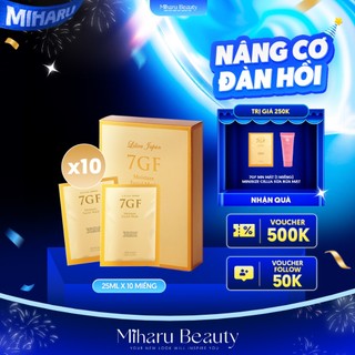 Mặt nạ mặt hỗ trợ trẻ hoá mờ nếp nhăn tinh chất Peptide , Collagen - 7GF Facial Mask 25ml x 10 miếng