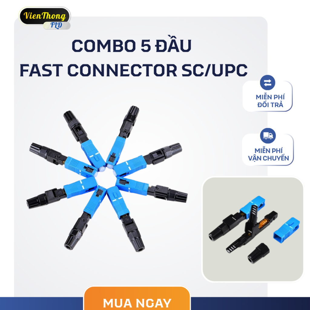 Combo 5 Đầu  Fast Connector SC/UPC