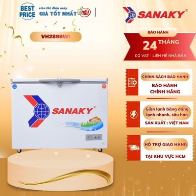 VH-2899W1 Tủ đông – mát Sanaky – 220L, 2 ngăn, dàn lạnh đồng, gas R600a | VH2899W1