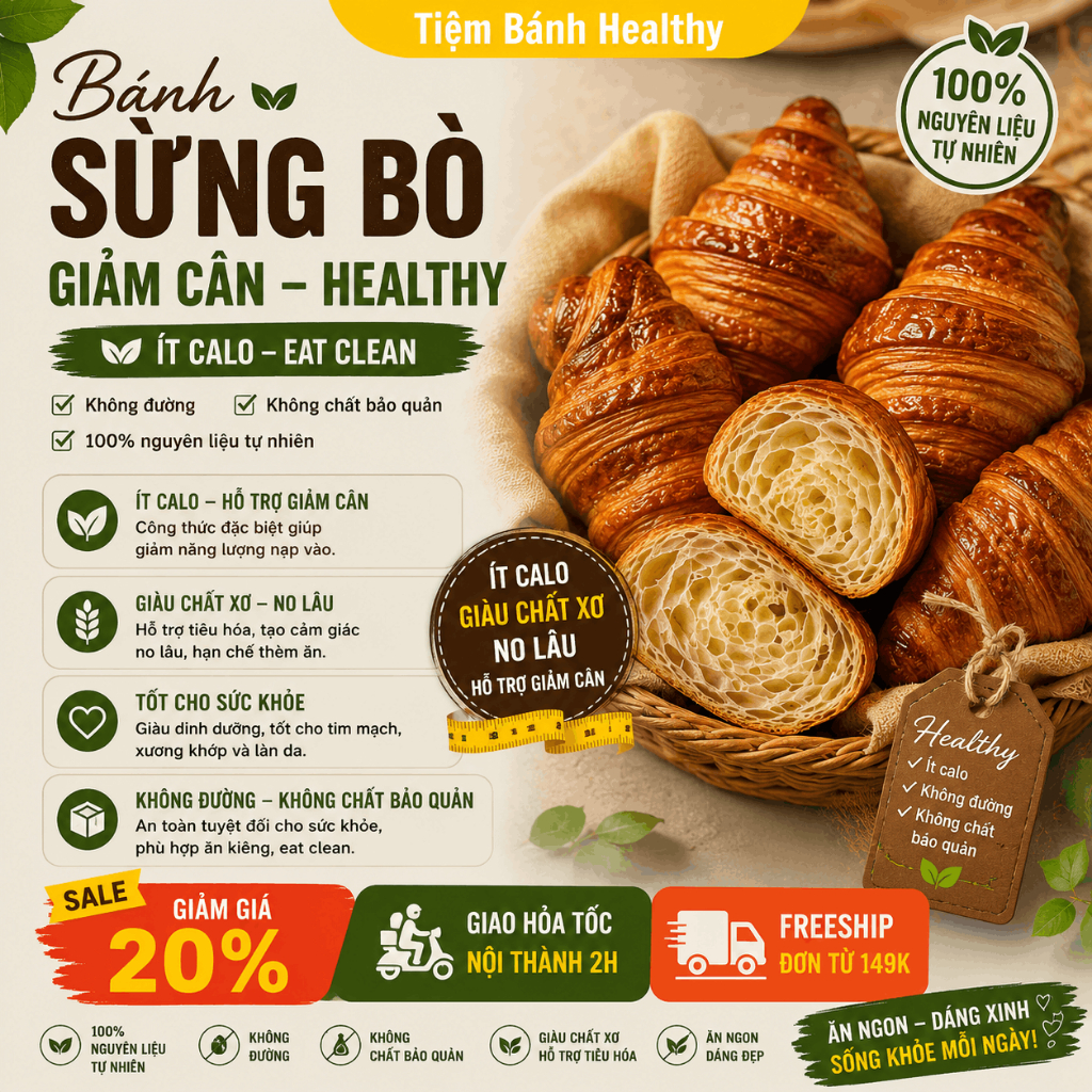 Bánh sừng bò croissant chuẩn vị pháp