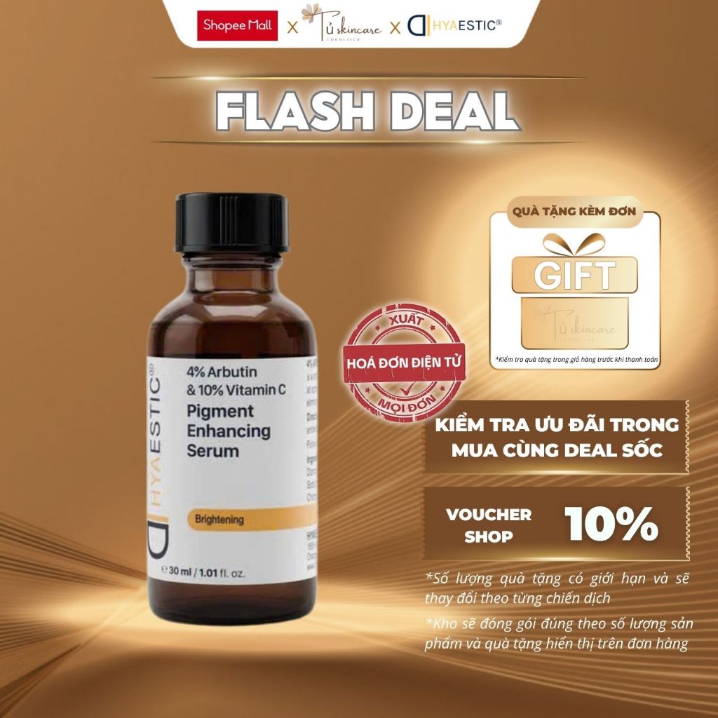 Tinh Chất Giảm Thâm Nám Chuyên Sâu Hyaestic Pigment Enhancing Serum 4% Arbutin & 10% Vitamin C