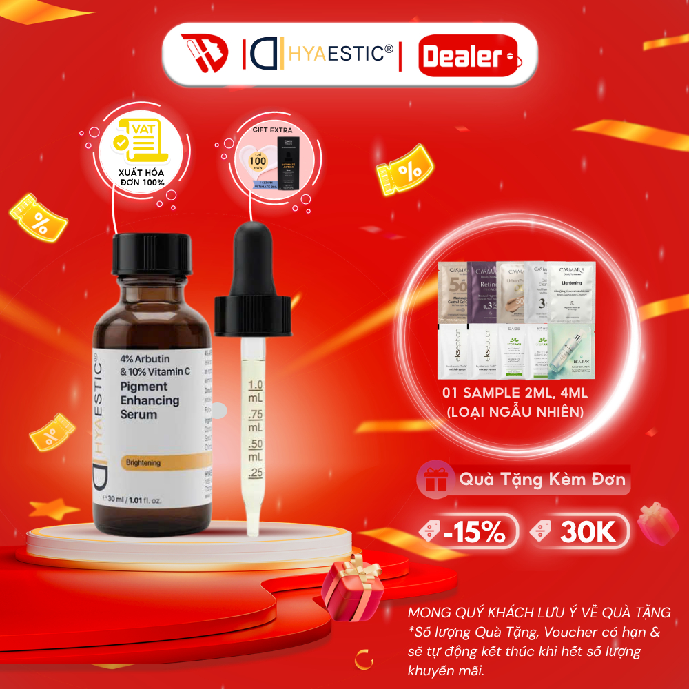 Tinh chất giảm thâm nám Hyaestic Pigment Enhancing Serum 4% Arbutin & 10% Vitamin C 30ml