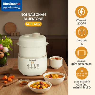 Nồi Nấu Chậm BlueStone SCB-6119 1 Lít 200W - Hàng chính hãng