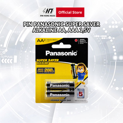 Vỉ 2 viên pin Panasonic Super Saver Alkaline AA, AAA 1,5V - Hàng chính hãng