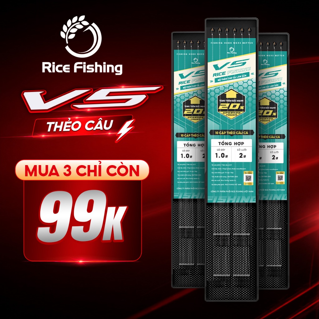 Thẻo câu đài V5 Rice Fishing thẻo câu cá rô phi diếc lưỡi sắc bén LC-29
