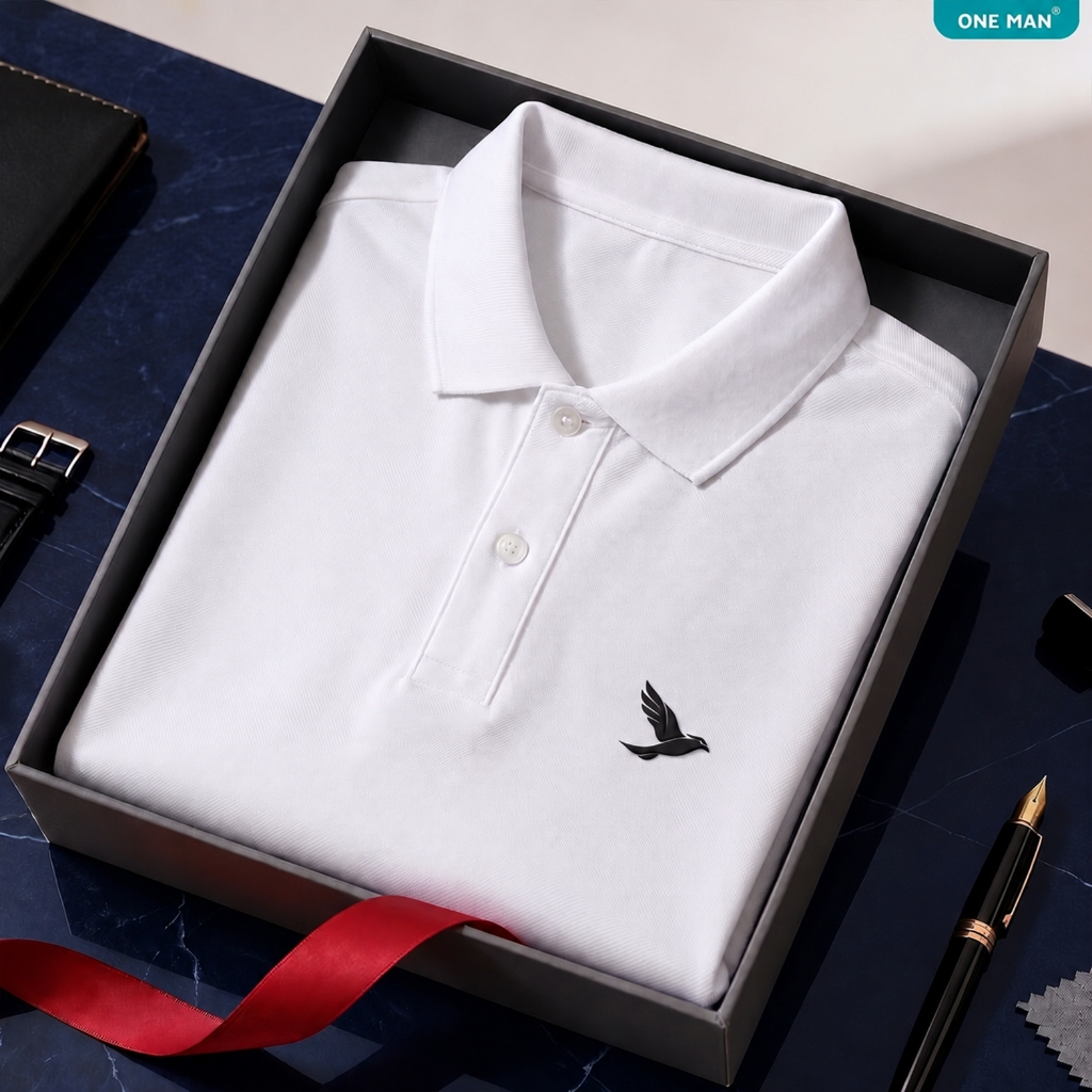 Áo Polo Nam Nữ Cotton ONE MAN Logo In Nổi Cao Cấp Co Giãn Thoáng Mát, Phong Cách Thanh Lịch Dễ Phối 