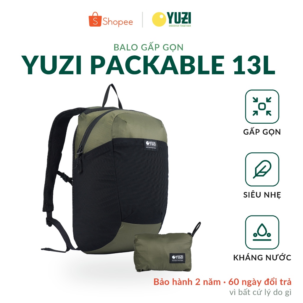 Balo siêu nhẹ gấp dễ dàng, tiện lợi YUZI PACKABLE 13L