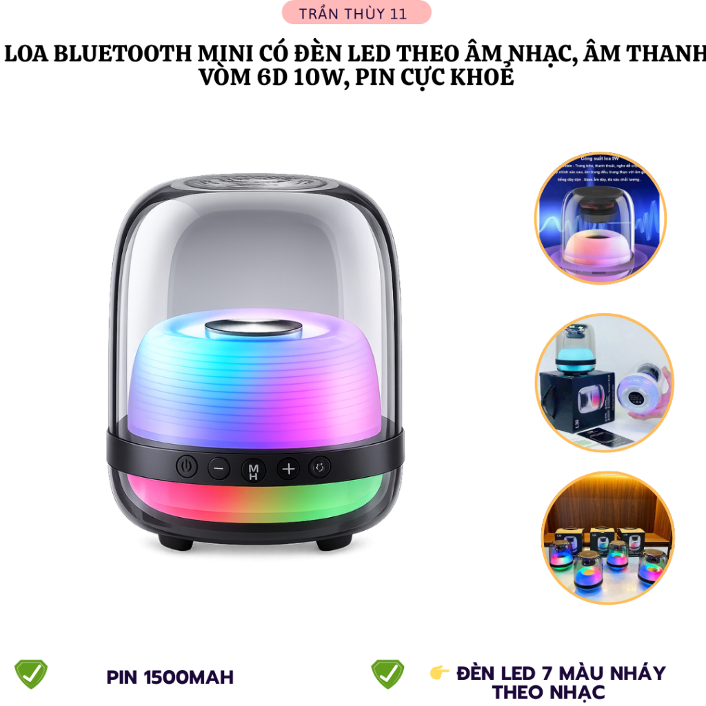 [L30] Loa Bluetooth L30 Mini Âm Thanh Stereo Kết Nối Không Dây Pin Sạc Nhỏ Gọn Nghe Nhạc Xem Phim Ma