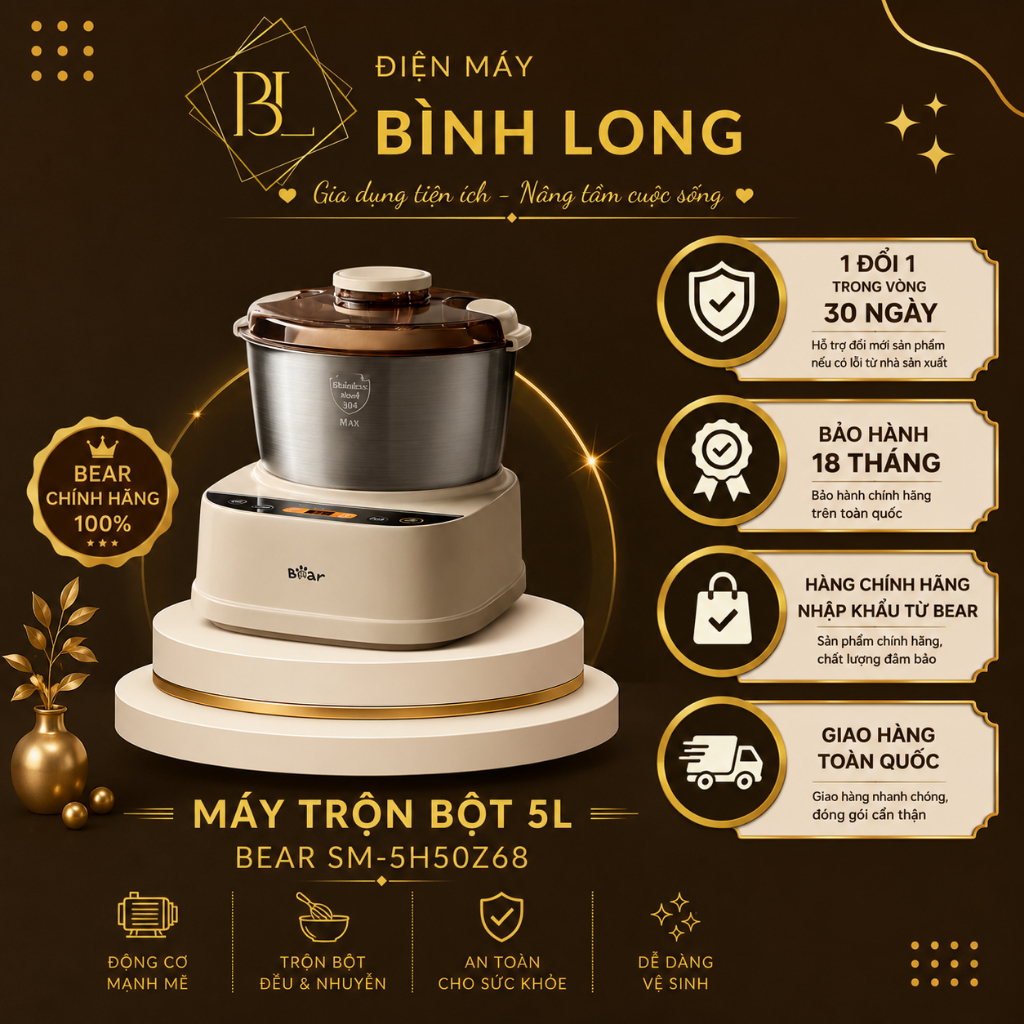 Máy trộn bột Bear 5L SM-5H50Z68 (Bản Quốc Tế)