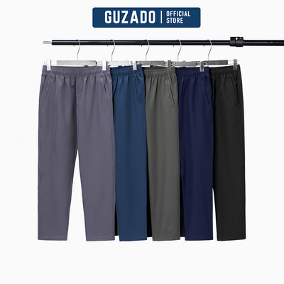 Quần Dài Nam Ống Suông Đứng GUZADO Vải Gió Cao Cấp Hạn Chế Nhăn Nhàu, Co Giãn Nhẹ Thoáng Khí GDC2601-GADC25W001