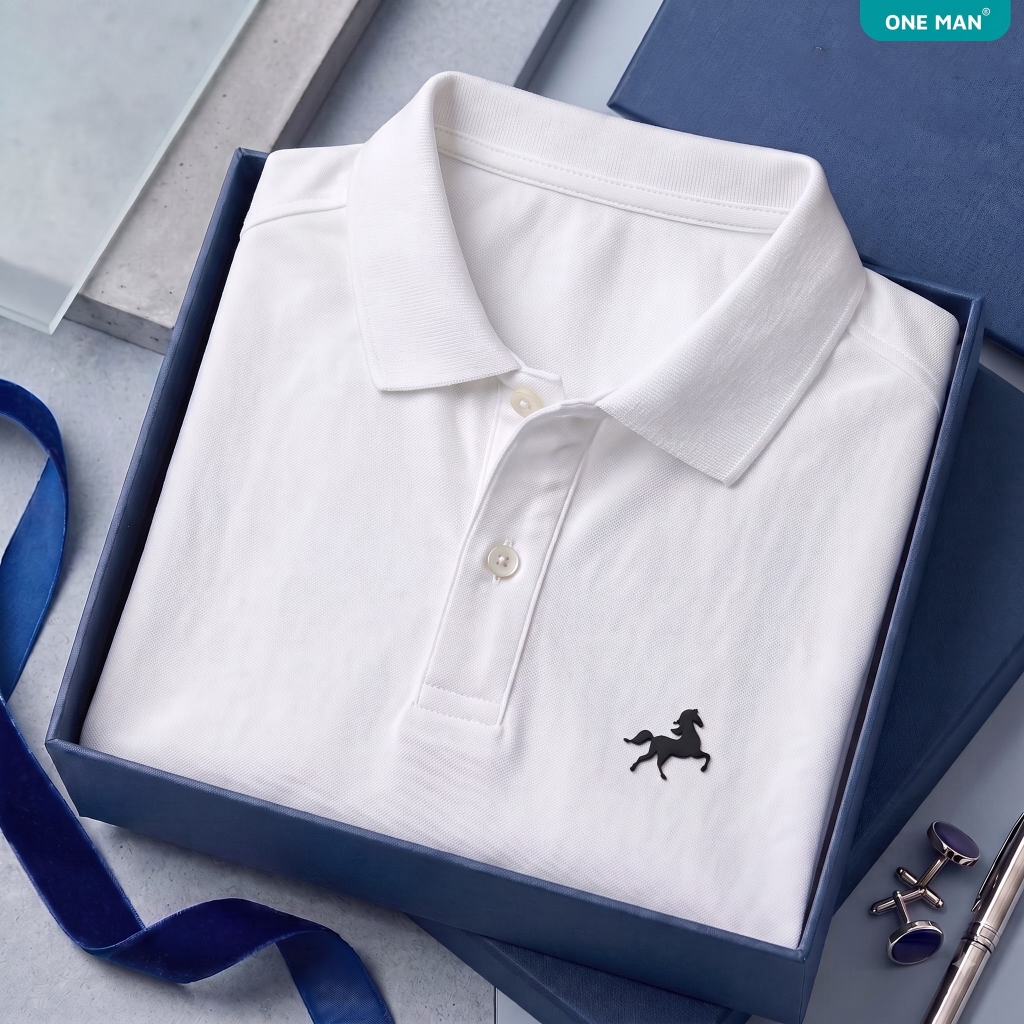 Áo Polo Nam Nữ ONE MAN 100% Cotton Hình In Nổi Logo Ngựa Form Suông Basic Cao Cấp Mặc Đi Làm Đi Chơi