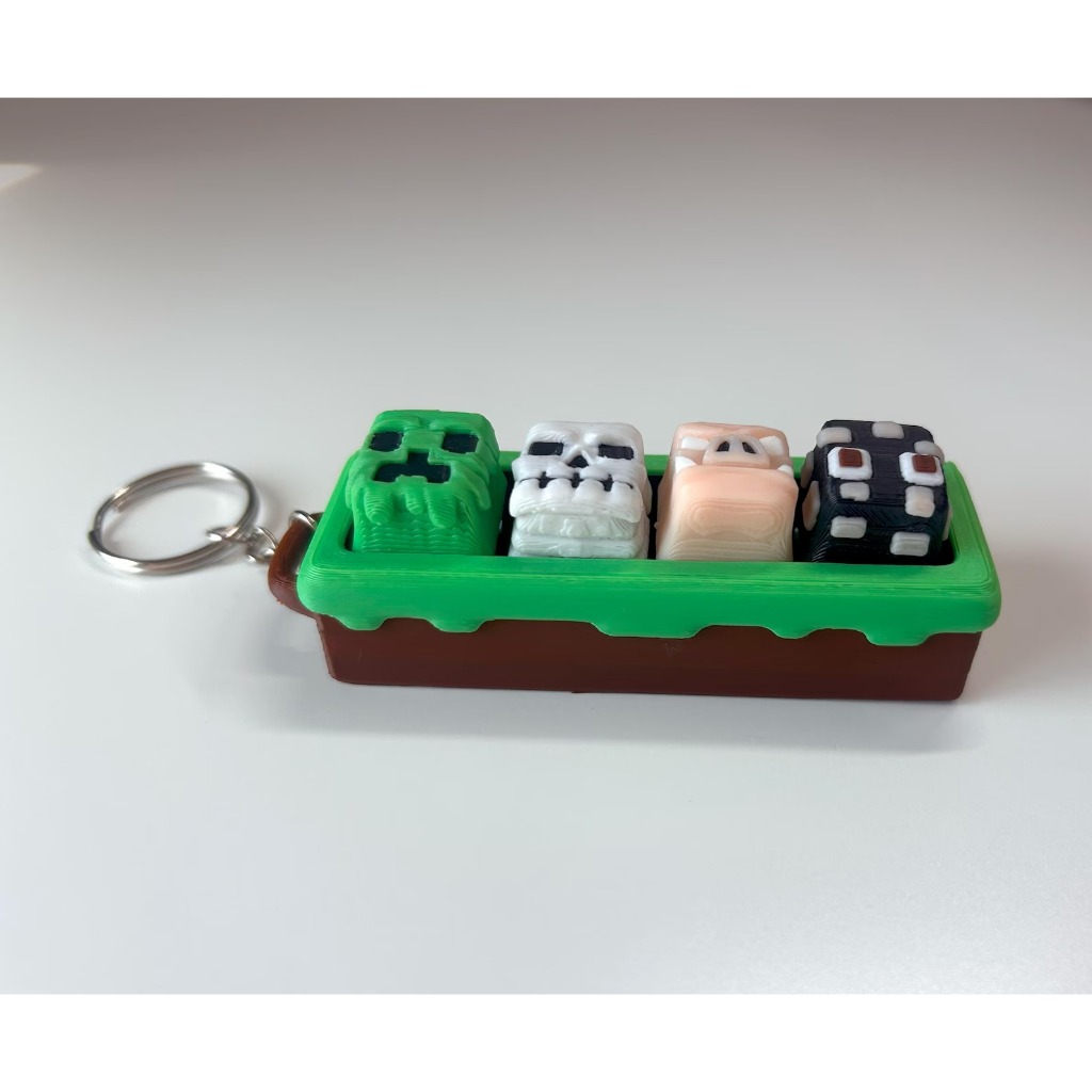 Minecraft Style blocky Keycap Fidget Keychain Toy stress relief