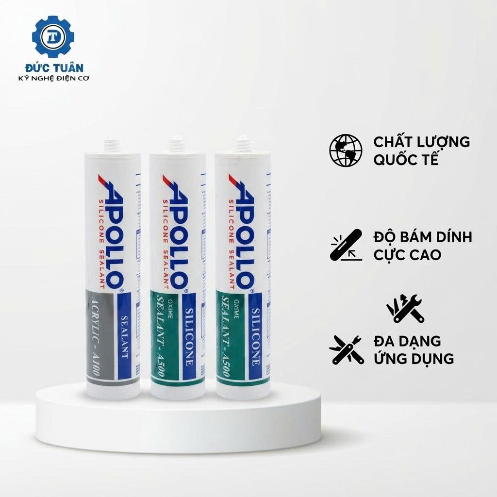 [CHÍNH HÃNG] Keo Silicone Apollo A100 / A500 Sữa / A500 Trong - Độ Bám Dính Cực Cao, Chất Lượng Quốc