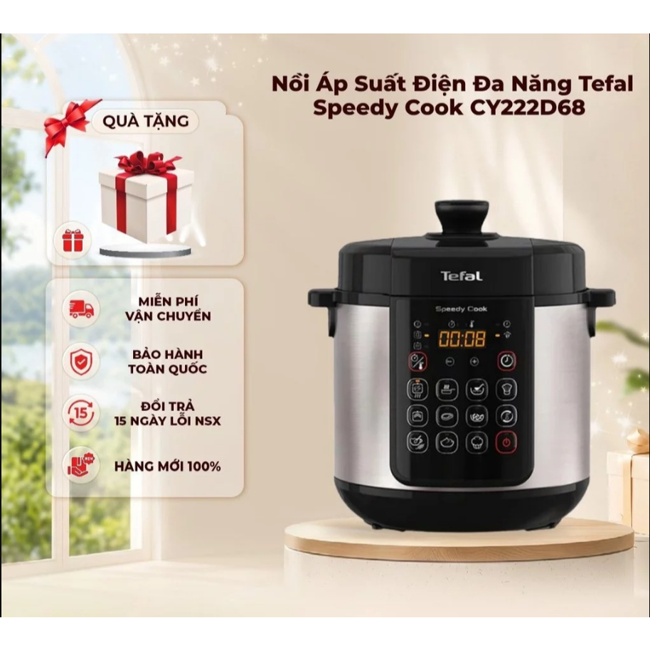 Nồi áp suất điện đa năng Tefal Speedy Cook 5L CY222D68 - 900W - Bảo hành 24 tháng