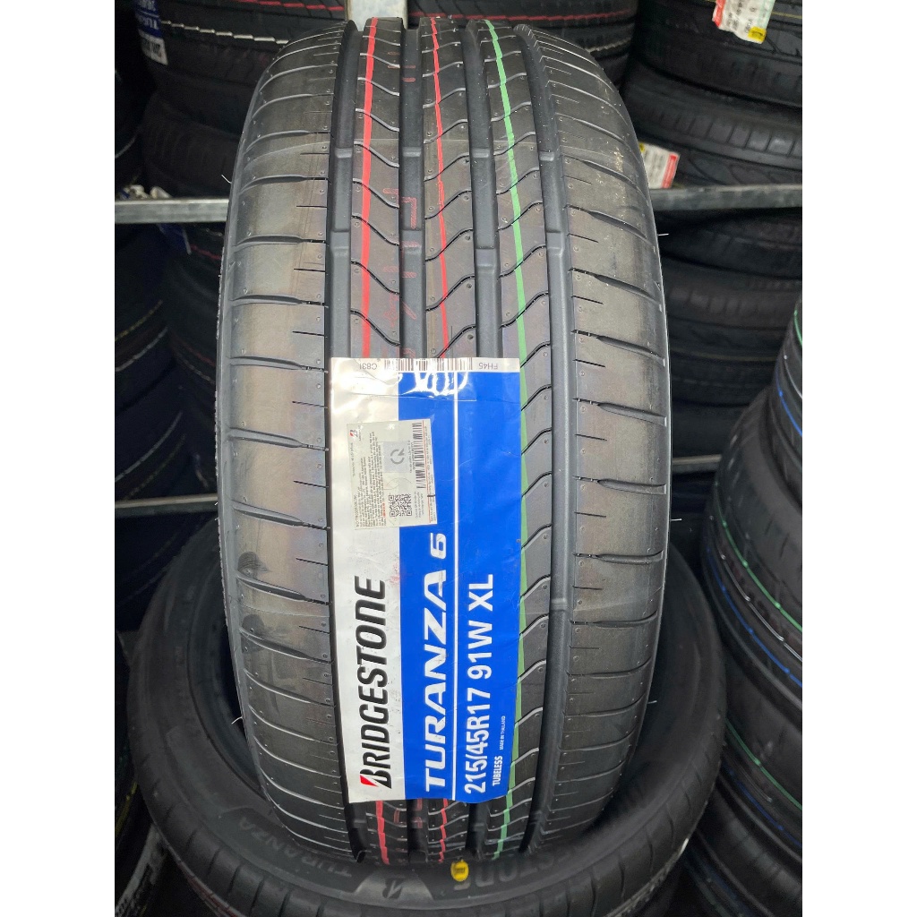 Lốp Bridgestone Thái Lan 215/45R17 91W T06 Turanza date 2026 mới 100%, hàng chính hãng bảo hành 7 nă