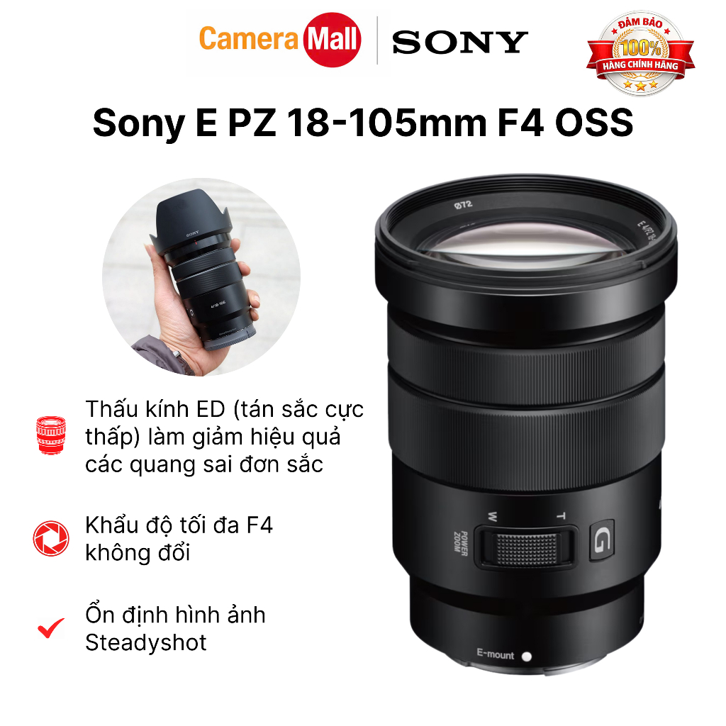 Ống kính Sony E PZ 18-105mm F4 OSS - Chính hãng