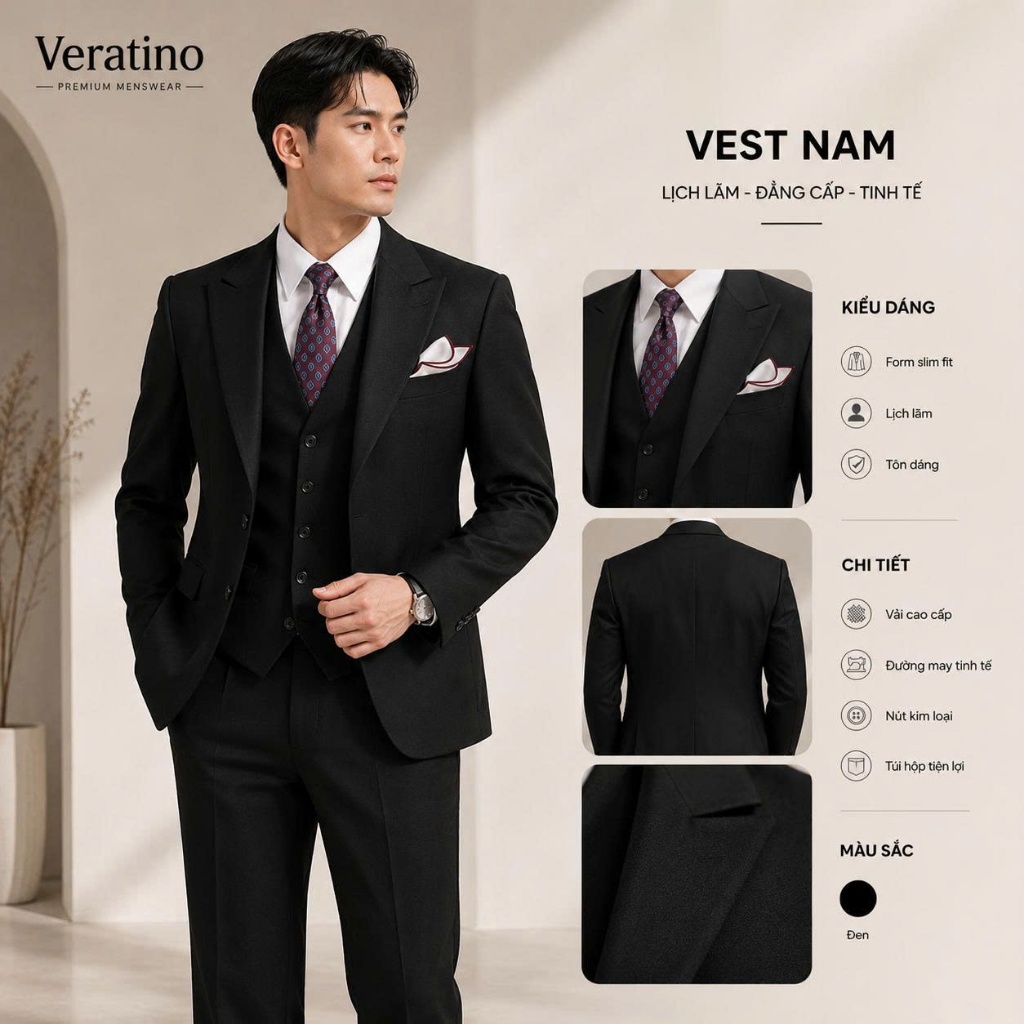 VEST 2 CÚC NAM VERATINO – LỊCH LÃM TỪ CÁI NHÌN ĐẦU TIÊN