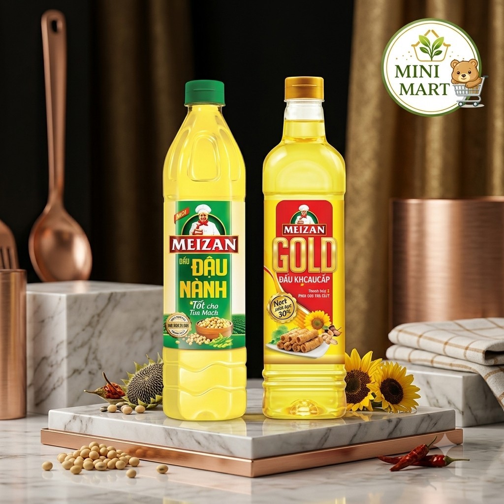 Dầu Ăn Meizan 1L (Dầu Đậu Nành / Dầu Ăn Cao Cấp Meizan Gold) | Mini Mart Tân Đức