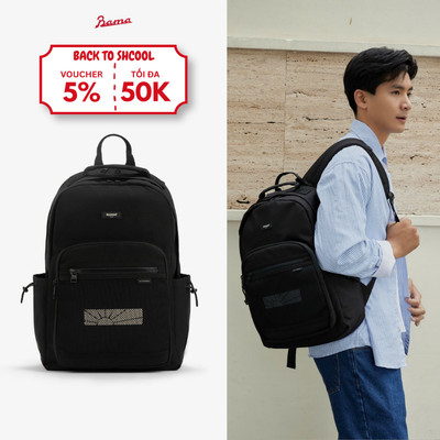 Balo nam nữ đi học đi làm BAMA Mesh Fabric MF103 chống nước nhiều ngăn đựng laptop 13 14 15.6 inch
