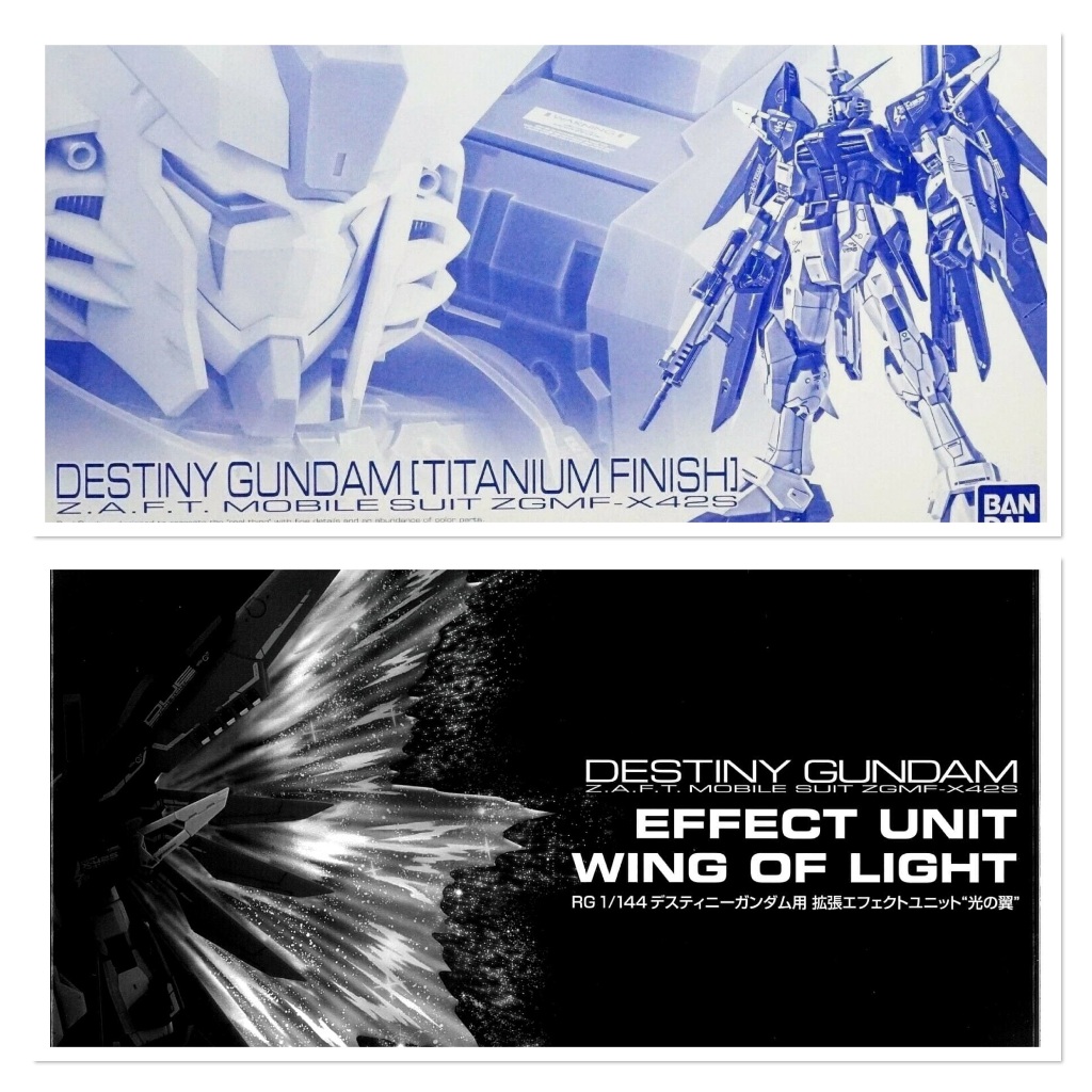 [CÓ SẴN] P-BANDAI - RG 1/144 Destiny Gundam [Titanium Finish] & Effect Unit Wing Of Light