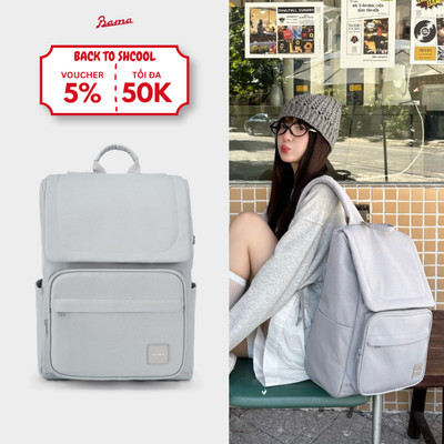 Balo nam nữ đi học đi làm BAMA Solid Backpack chống nước nhiều ngăn đựng laptop 13 14 15.6 inch