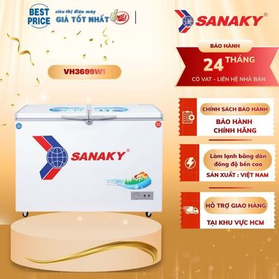 VH-3699W1 Tủ Đông Sanaky – 260 Lít, 2 Ngăn Đông Mát, Dàn Lạnh Đồng, Bảo Hành 24 Tháng VH-3699W1