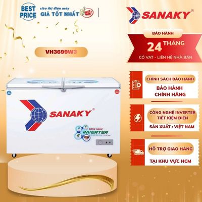 VH-3699W3 Tủ Đông Sanaky – 260 Lít, 2 Ngăn Đông Mát, Inverter, Dàn Lạnh Đồng, Bảo Hành 24 Tháng