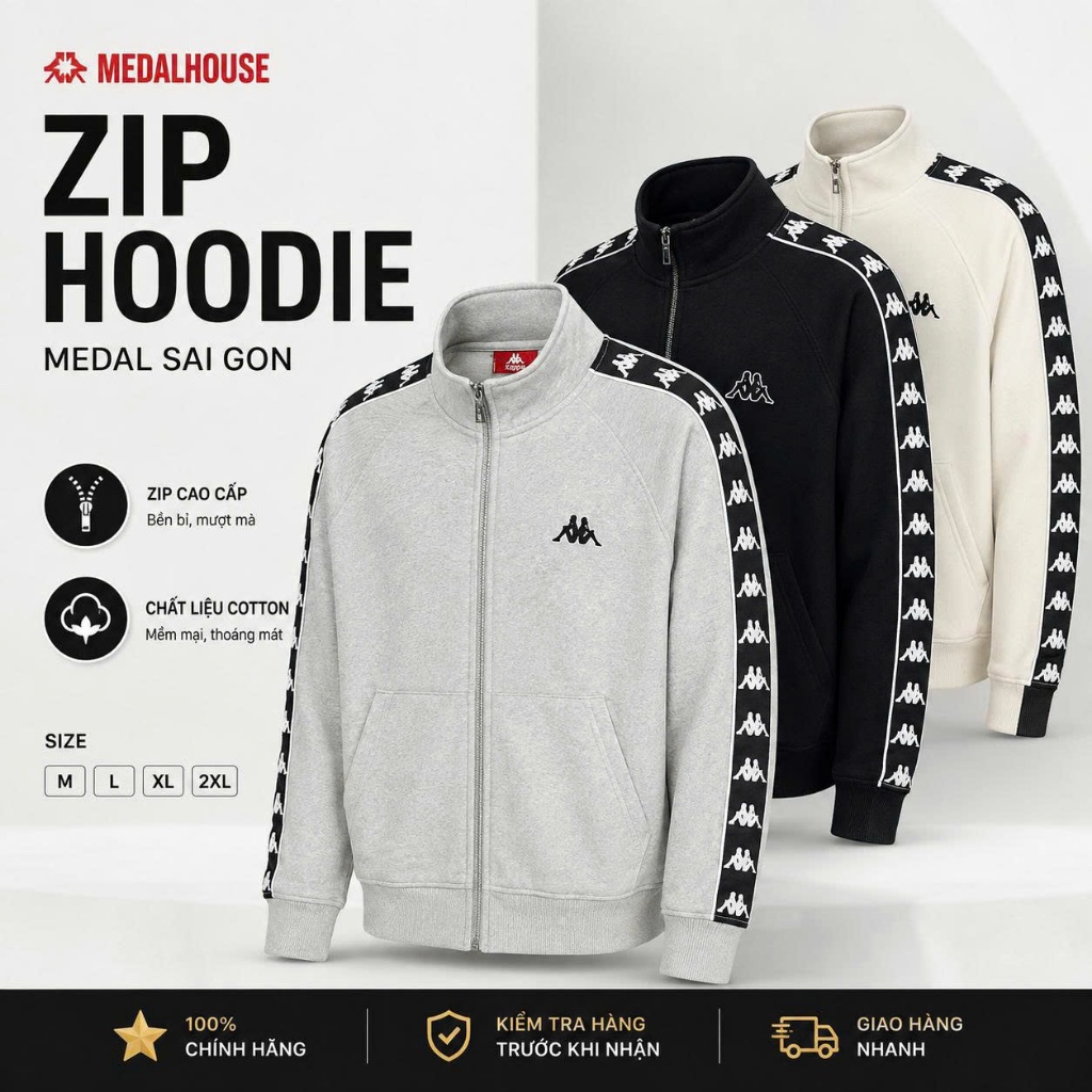 [LOẠI 1] Áo Khoác Jacket Kappa – Chất Kaki Cotton Dày, Thời Trang Unisex Nam Nữ MH019 .