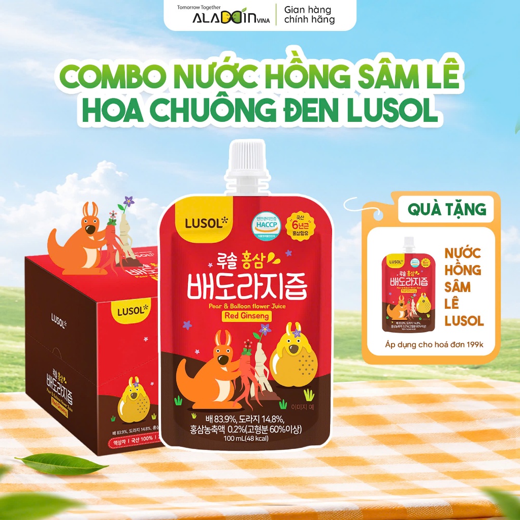 Nước hồng sâm hoa chuông đen Lusol cho bé từ 12 tháng - Aladdin Vina