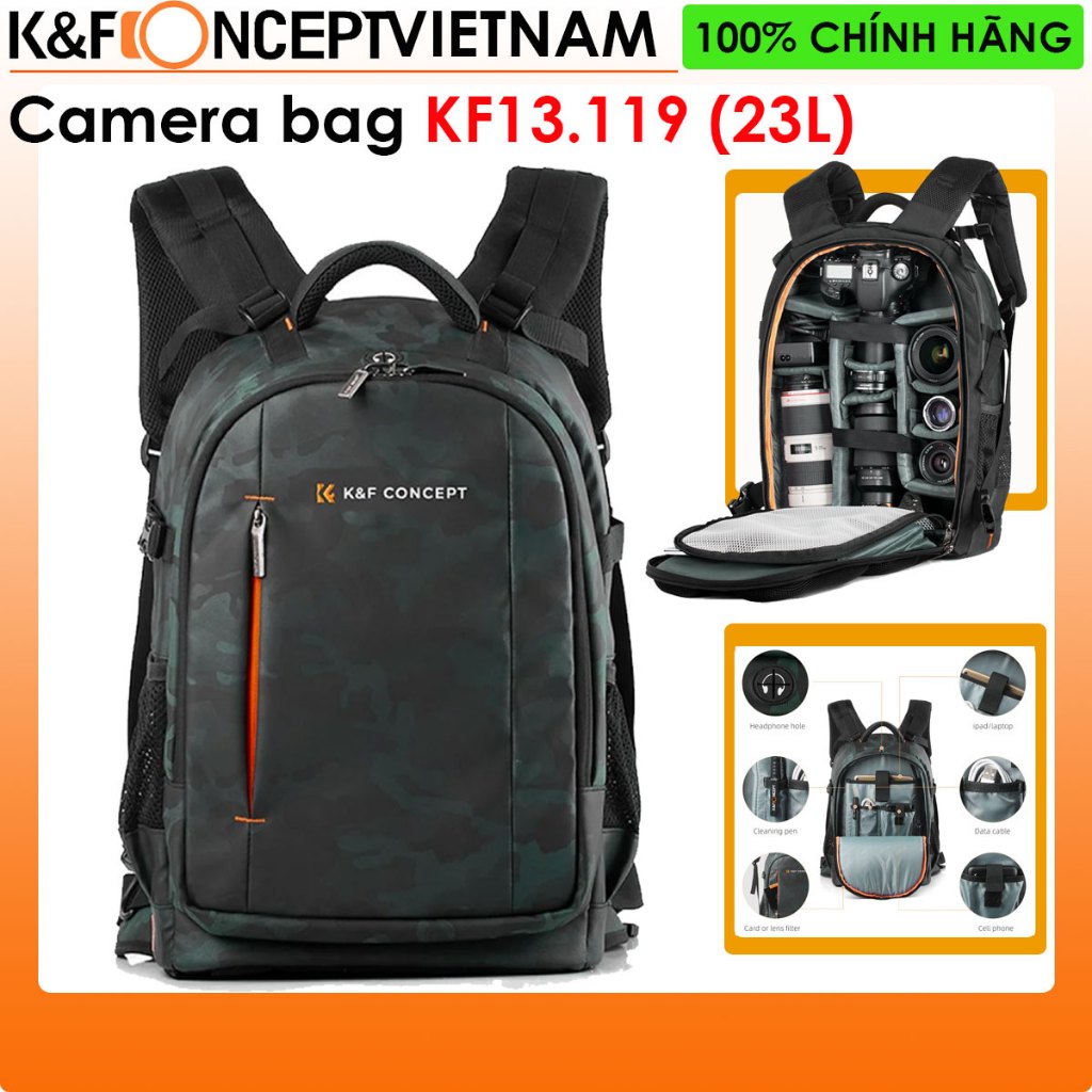 Balo máy ảnh K&F Concept KF13.119 (23 lít)