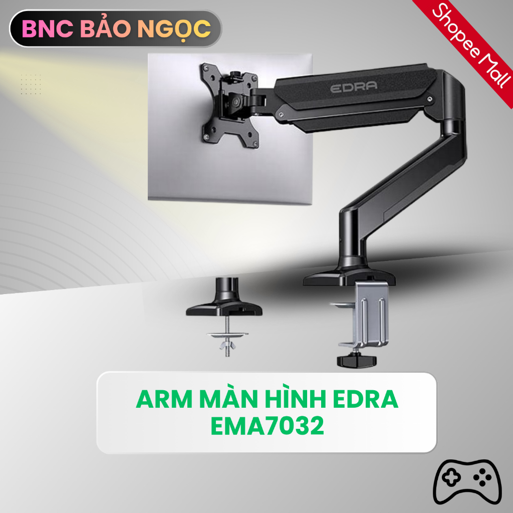 Giá Đỡ Màn Hình EDRA EMA7302 22" - 34", Arm Màn Hình Máy Tính Chịu Tải 10KG Kẹp Bàn Linh Hoạt Xoay 3