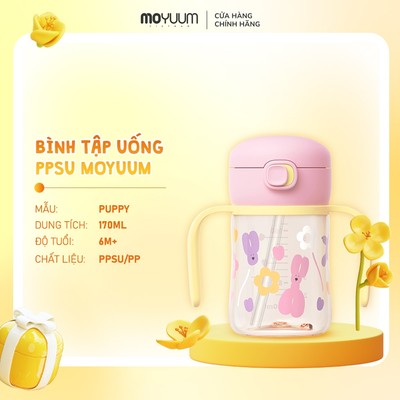Bình tập uống PPSU Moyuum - Phiên bản Puppy - 170/270ml
