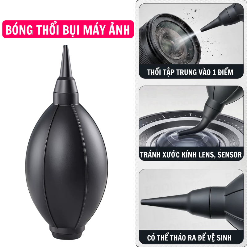 Bóng thổi bụi vệ sinh máy ảnh, 100% Silicone - tránh xước kính lens, sensor…