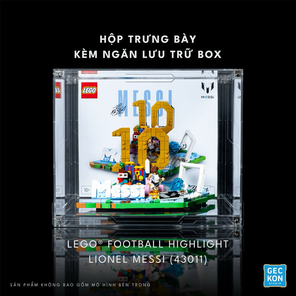 Hộp trưng bày - LEGO Football Highlight Lionel Messi (43011) Kèm ngăn lưu trữ box | Hệ Modular | GEC