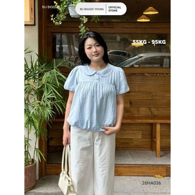 Áo kiểu cổ sen thân bí tay bồng BIGSIZE (55kg đến 95kg) – 26HA036 - [BU Bigsize Young]