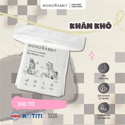 Khăn khô đa năng Momo Rabbit - 200 tờ/bịch