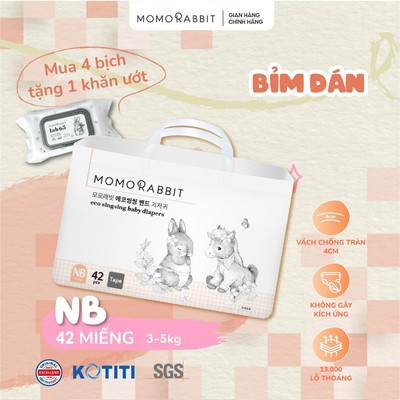 [1 Bịch] Bỉm dán Momo Rabbit - Size NB/S/M/L