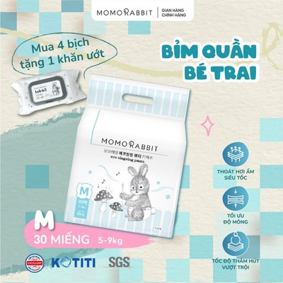 [1 Bịch] - Bỉm bé trai Momo Rabbit - Size M/L/XL/XXL