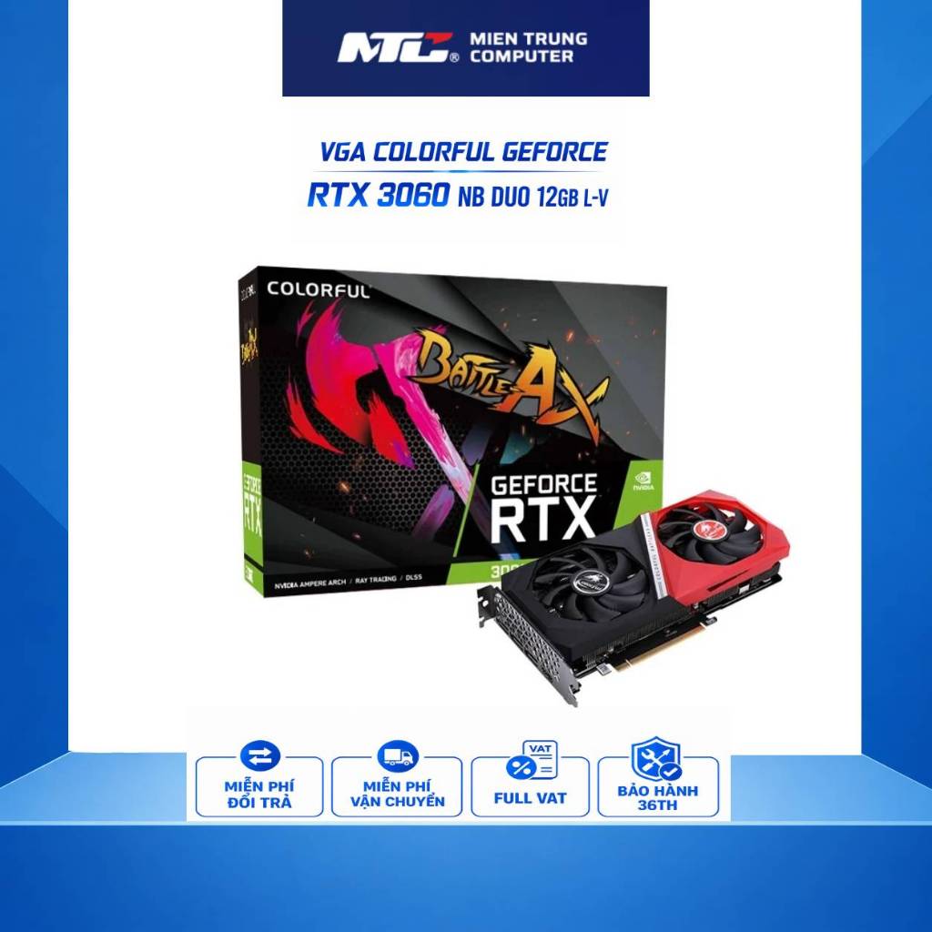 [NEW FULL VAT] Card màn hình Colorful GeForce RTX 3060 NB DUO 12GB L-V | BH 36 tháng