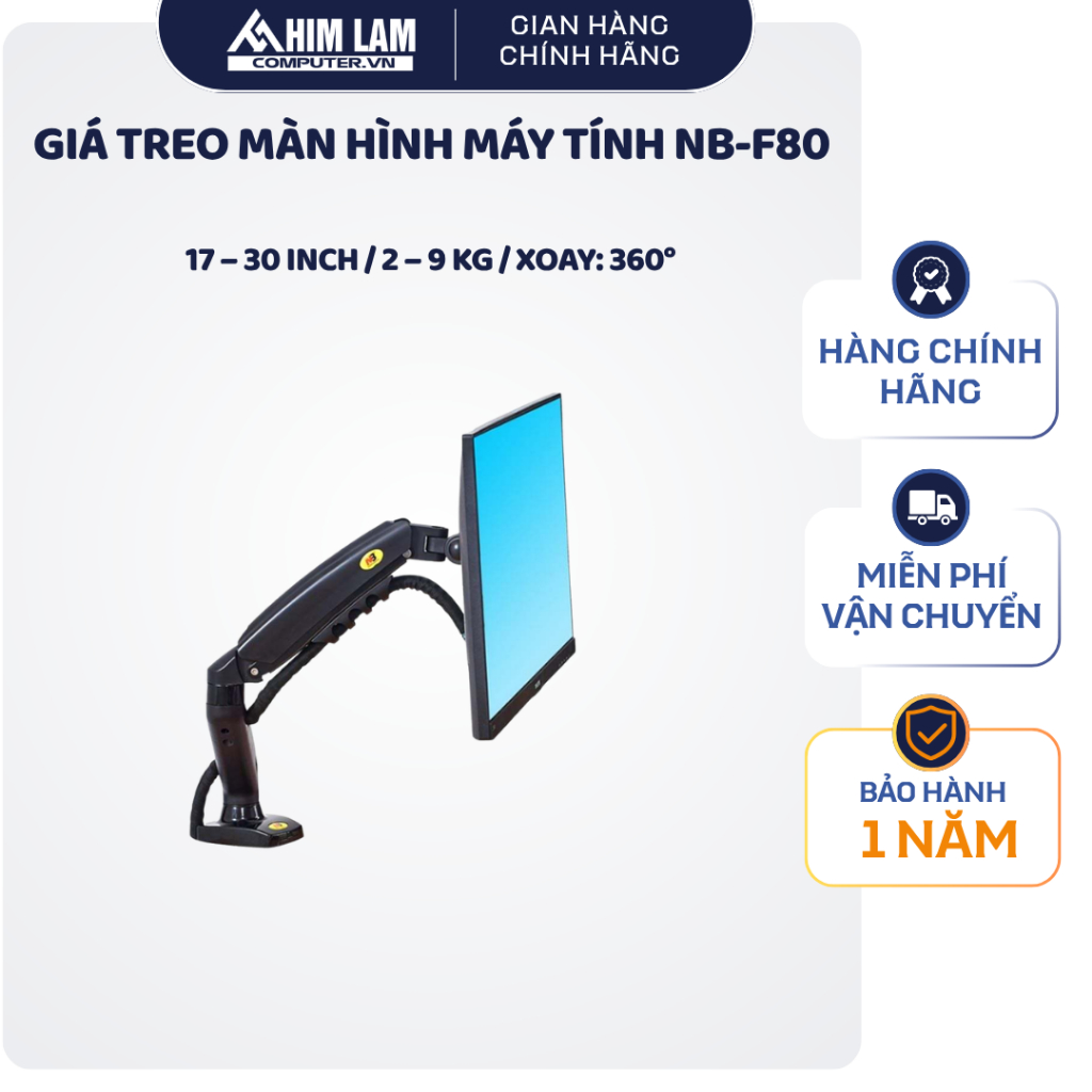Phụ Kiện Máy Tính Giá Treo Màn Hình Máy Tính NB-F80 Điều Chỉnh Linh Hoạt Bảo Hành 1 Năm Chính Hãng