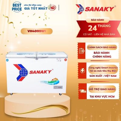 VH-4099W1 Tủ Đông Sanaky – 2 Ngăn Đông Mát, Dung Tích 400 Lít, Dàn Lạnh Đồng, BH 24 Tháng VH-4099W1
