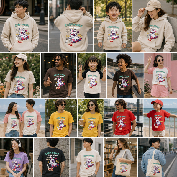 Bộ Thể Thao Trẻ Em Cotton Phối 3 Sọc In Hình Thỏ Trượt Ván - ĐỘC ĐẸP CHẤT - Set Đồ Hè Cho Bé Trai Bé Gái